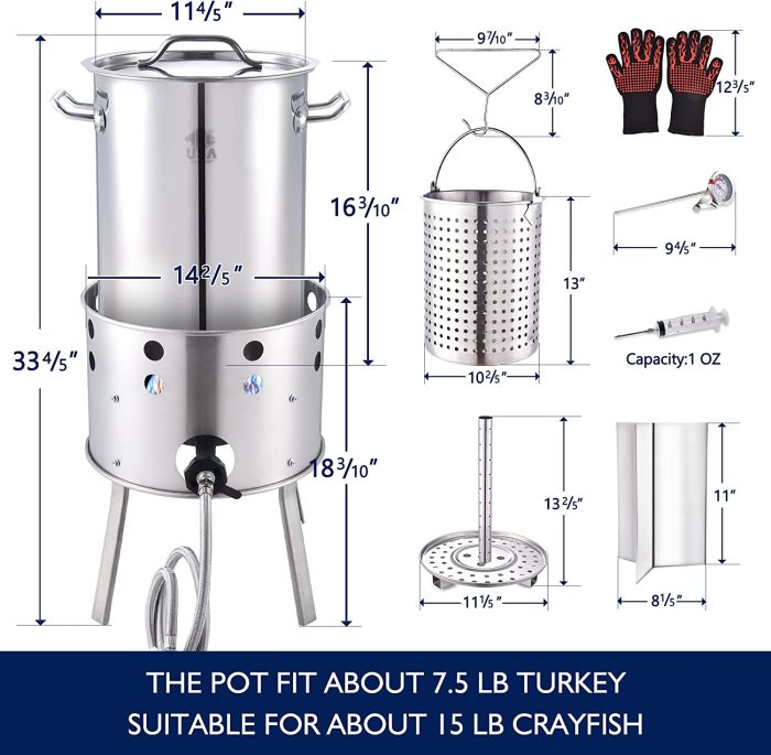 9 in 1 Turkey Frying Kit / Seafood Boil Kit Includes the following