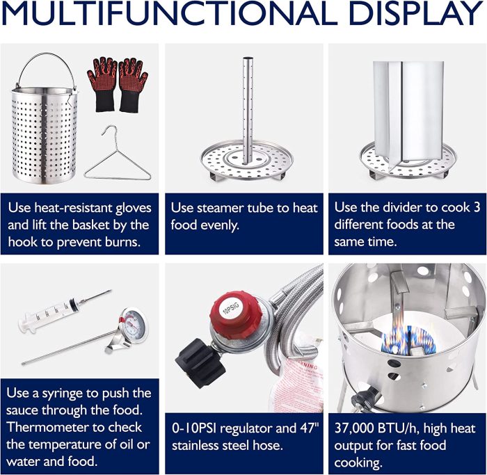 9 in 1 Turkey Frying Kit / Seafood Boil Kit Selling Points