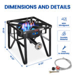 ARC 200,000BTU Propane Burner Camping Stove,Outdoor Gas Stove Burner Cooker for Cooking for Turkey Fry,Homebrewing,Crawfish Boil,and More! | AFH-4229S - Image 4